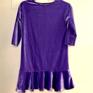Girls Lands End Purple Velour Dress